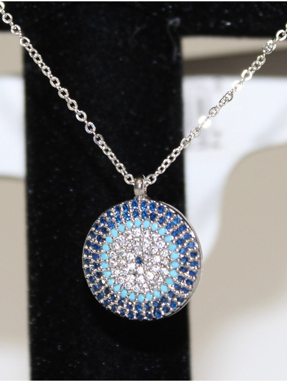 Turkish Evil Eye Nazar Necklace Sterling Silver 925 NWT
